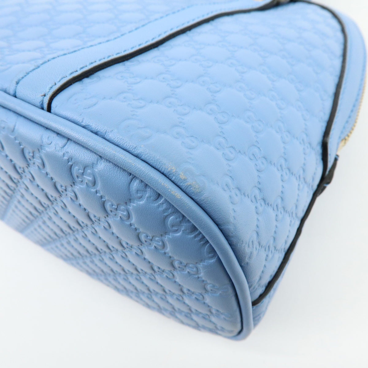 Gucci Convertible Dome Satchel Microguccissima Leather Blue Leather Handbag (Pre-Owned)