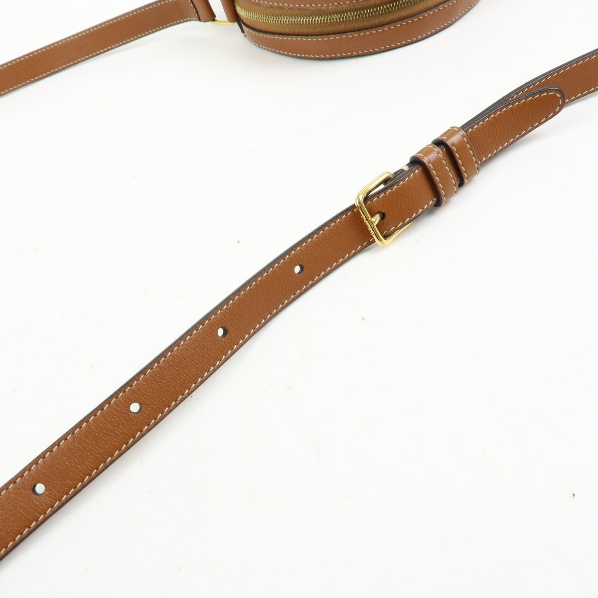 Celine Round Purse On Strap Triomphe Coated Canvas Brown Canvas Crossbody Bag Bag (Pre-Owned)