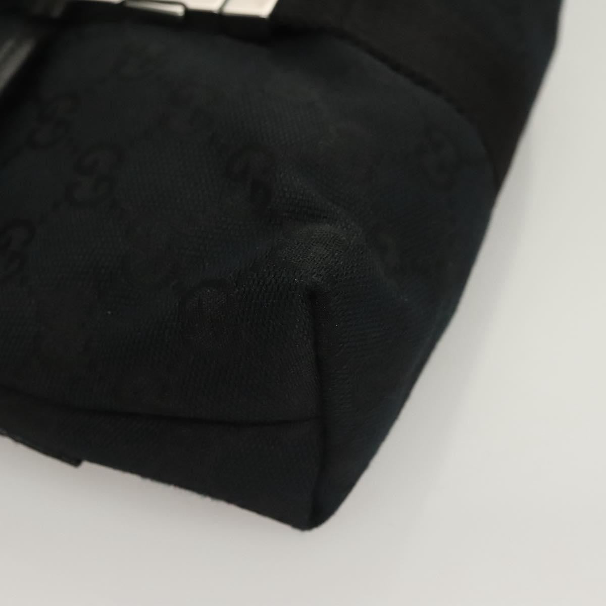 Gucci Buckle Belt Gg Canvas And Leather Black Canvas Bag (Pre-Owned)