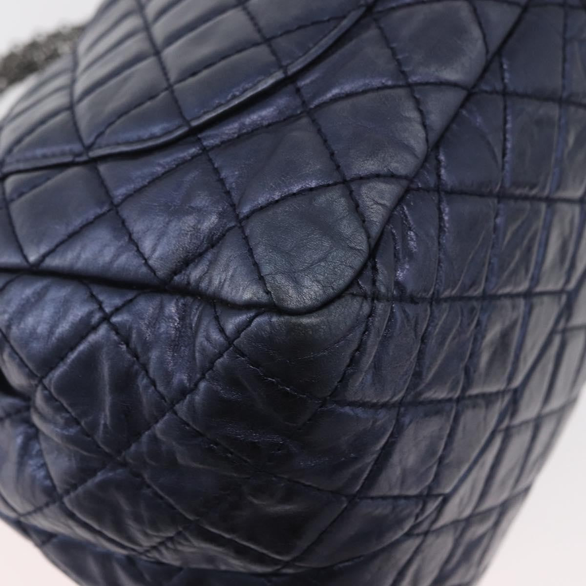 Chanel Accordion Reissue Flap Quilted Calfskin Blue Leather Shoulder Bag Bag (Pre-Owned)