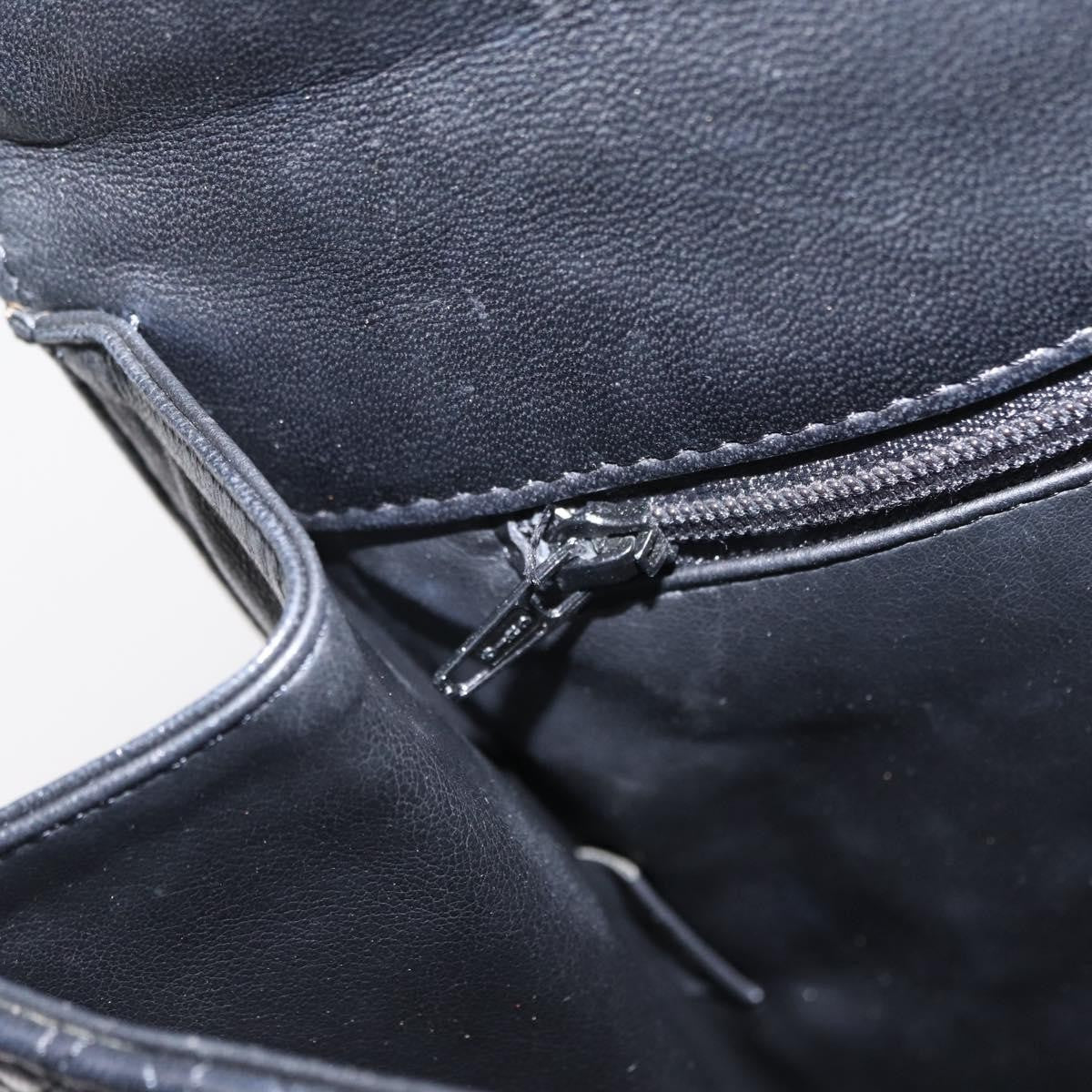 Bally Vintage Quilted Leather Black Leather Handbag (Pre-Owned)