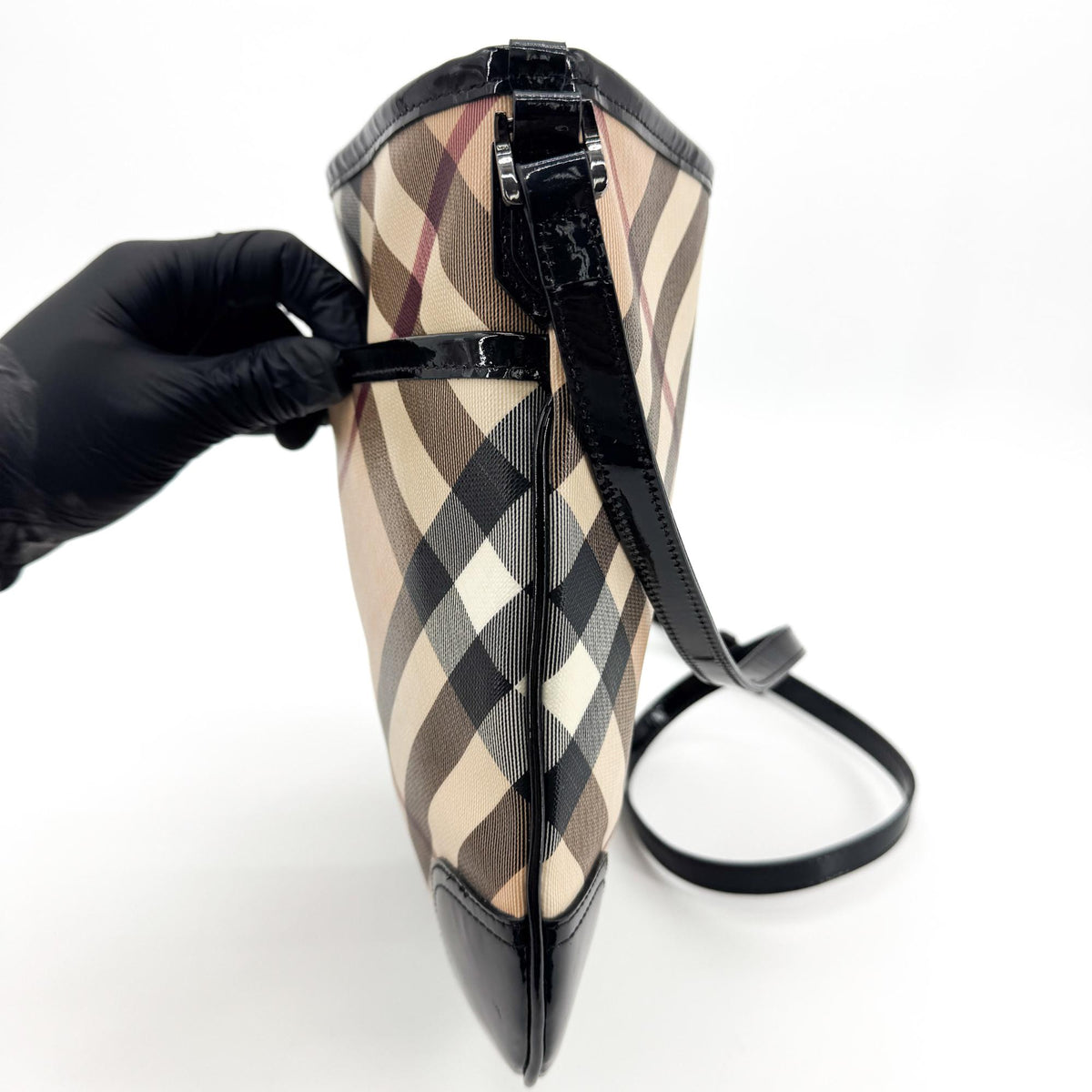 Burberry Dryden Nova Check Coated Canvas Black Canvas Crossbody Bag Bag (Pre-Owned)