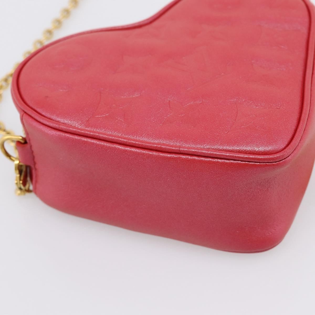 Louis Vuitton Coeur Heart On Chain Monogram Embossed Lambskin Red Leather Clutche & Pouche Bag (Pre-Owned)
