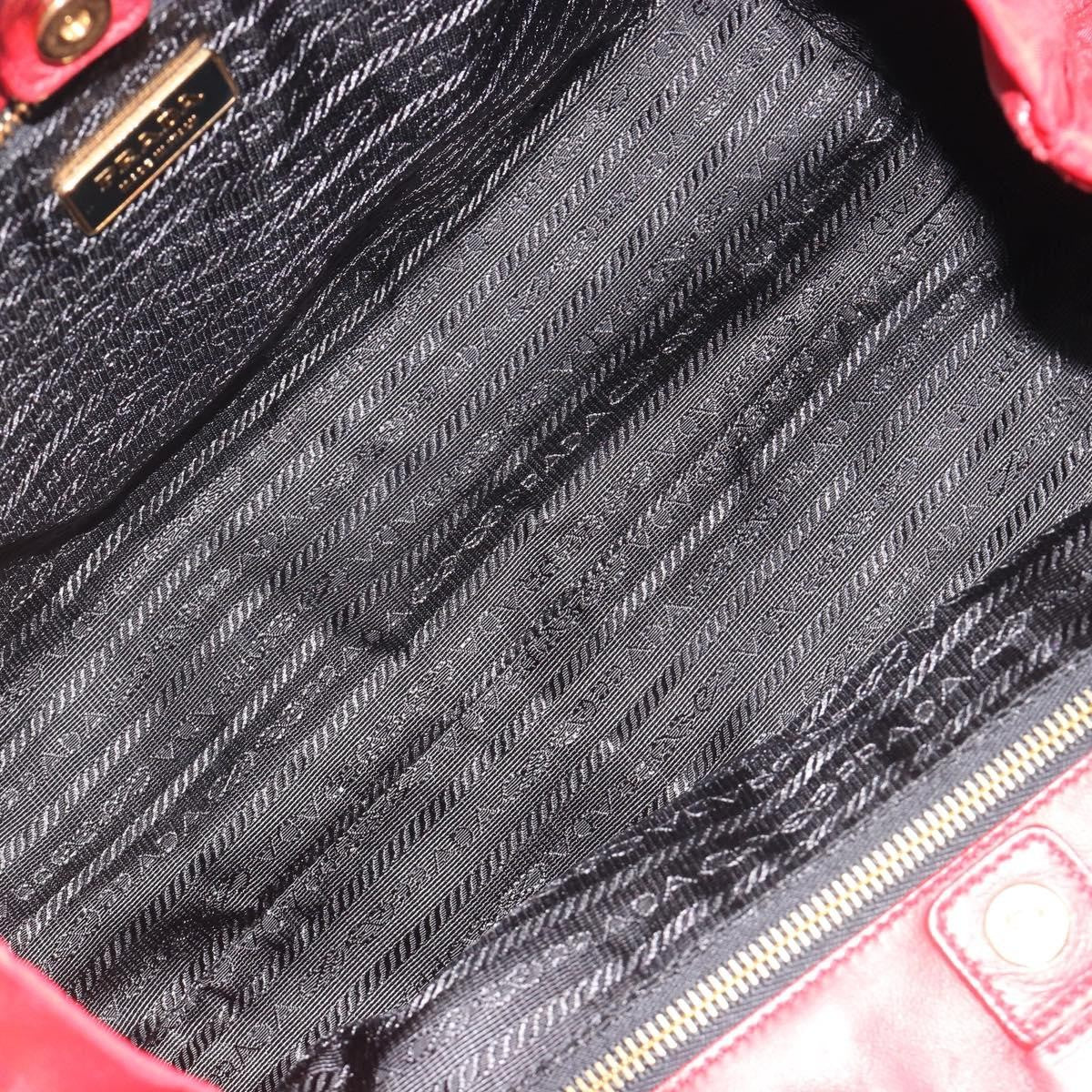 Prada Bow Tote Tessuto With Leather Red Nylon Tote Bag Bag (Pre-Owned)