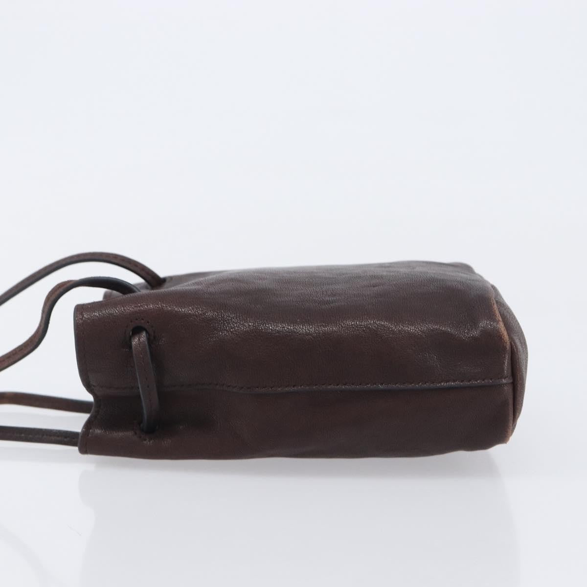 Miu Miu Aviator Bucket Leather Brown Leather Handbag (Pre-Owned)