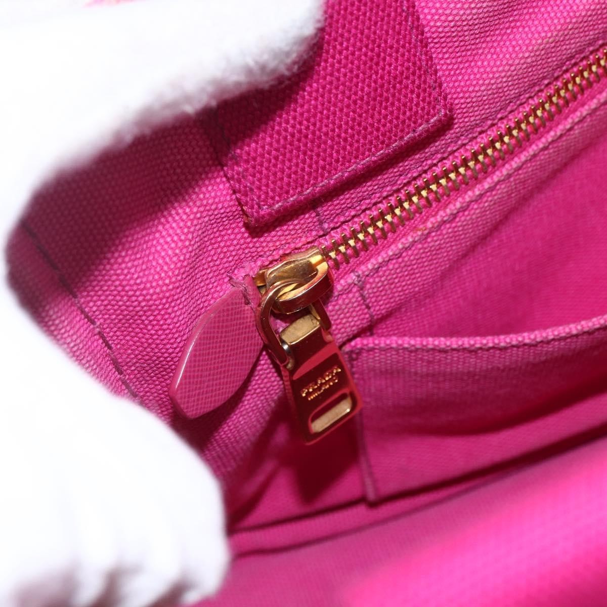 Prada Canapa Convertible Tote Canvas Pink Canvas Tote Bag Bag (Pre-Owned)