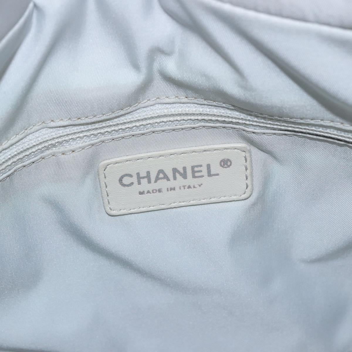 Chanel Biarritz Quilted Canvas Gray Canvas Tote Bag Bag (Pre-Owned)