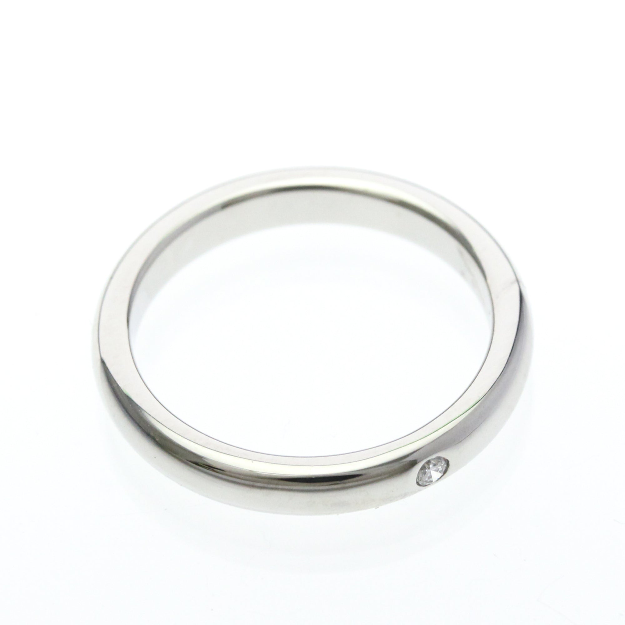 Tiffany & Co. Elsa Peretti 1 Diamond Stacking Band 950 Platinum With Diamond Silver Platinum Ring Jewelry (Pre-Owned)