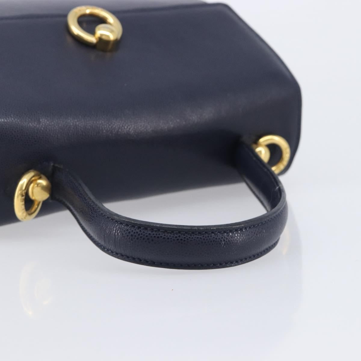Celine Handbag Leather Navy Leather Handbag (Pre-Owned)