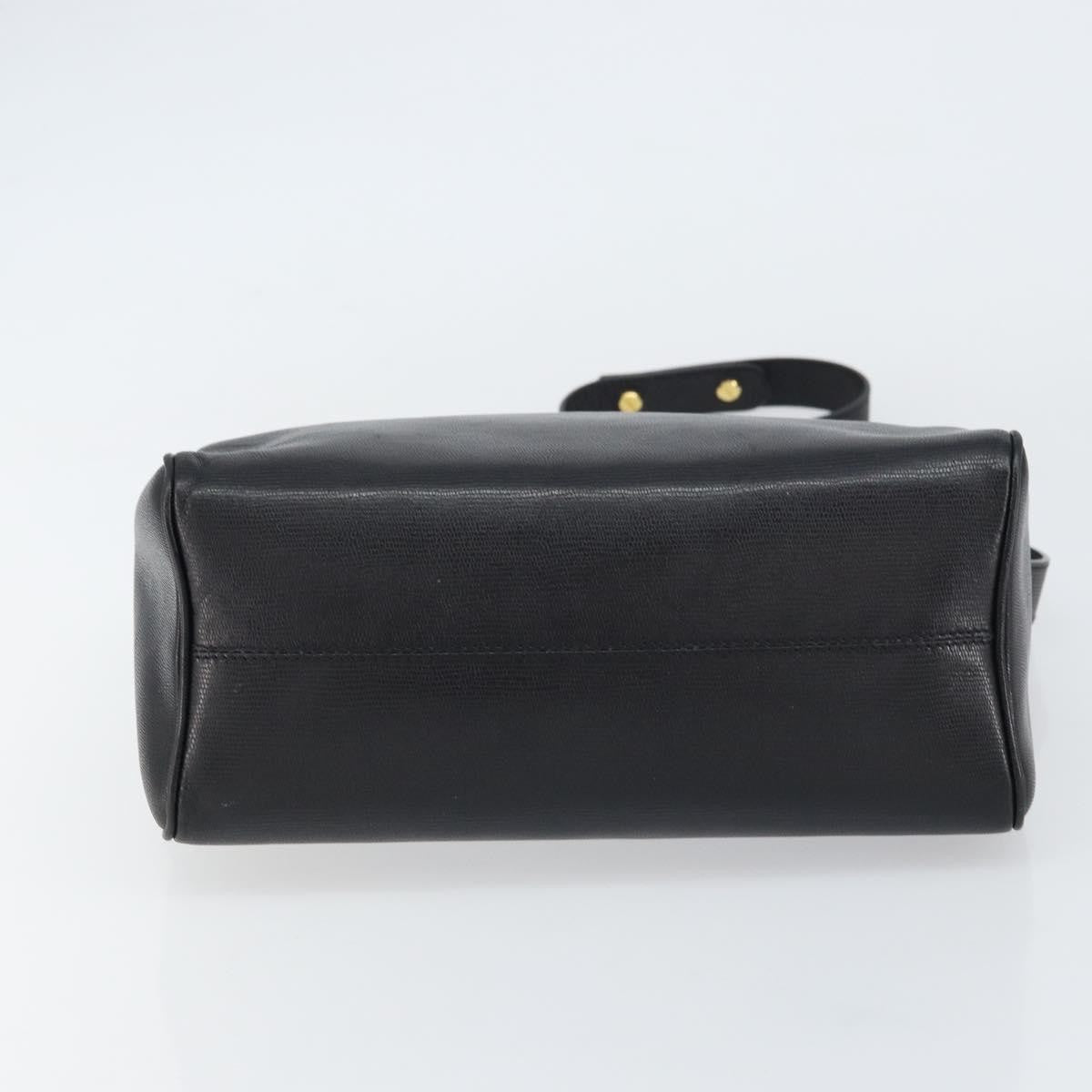 Celine Circle Logo Leather Black Leather Shoulder Bag Bag (Pre-Owned)