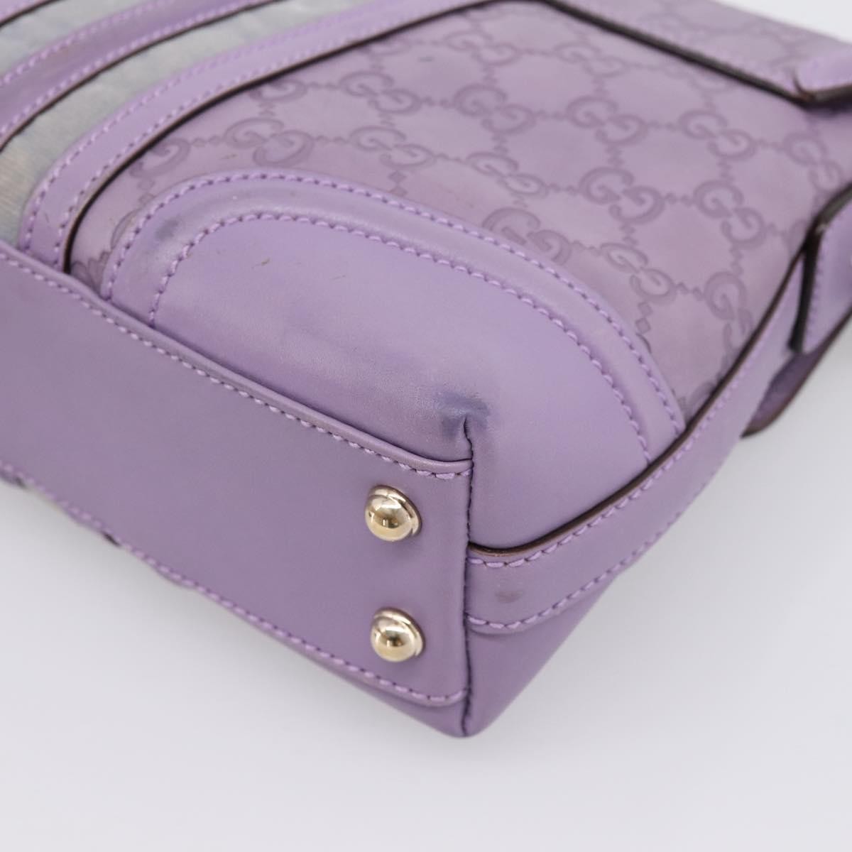 Gucci Web Flap Guccissima Purple Leather Shoulder Bag Bag (Pre-Owned)
