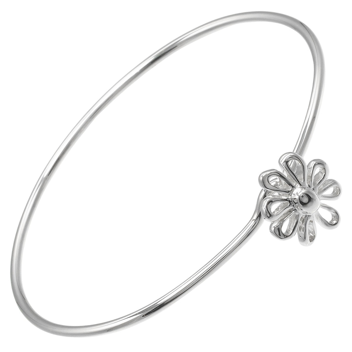 Tiffany & Co. Daisy Bangle 18K Yellow Gold Silver Silver Bracelet Jewelry (Pre-Owned)