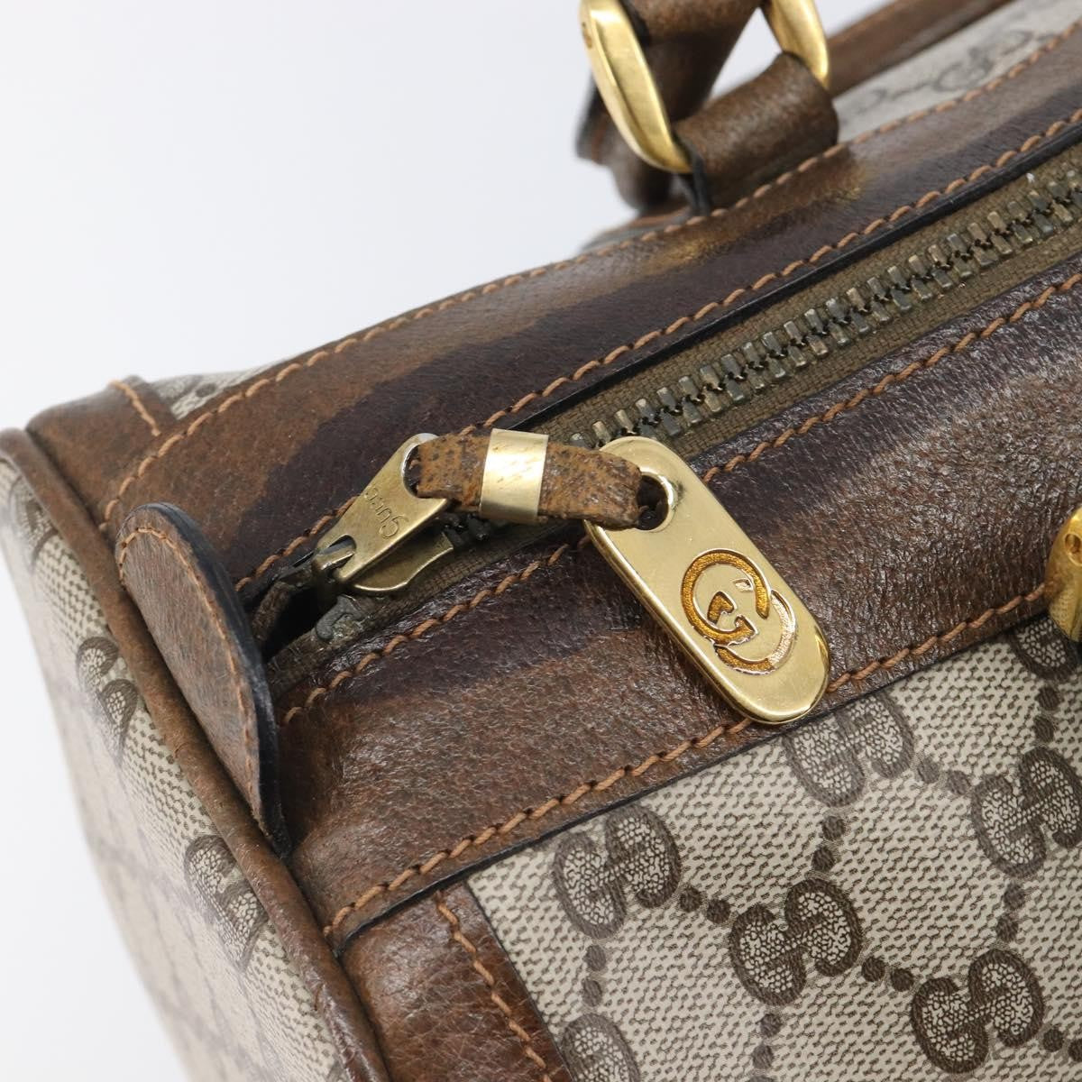 Gucci Gg Supreme Gg Canvas Beige Pvc Handbag (Pre-Owned)