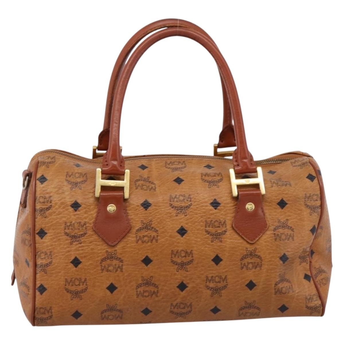 MCM Vicetos Leather Brown Leather Travel Bag Bag (Pre-Owned)
