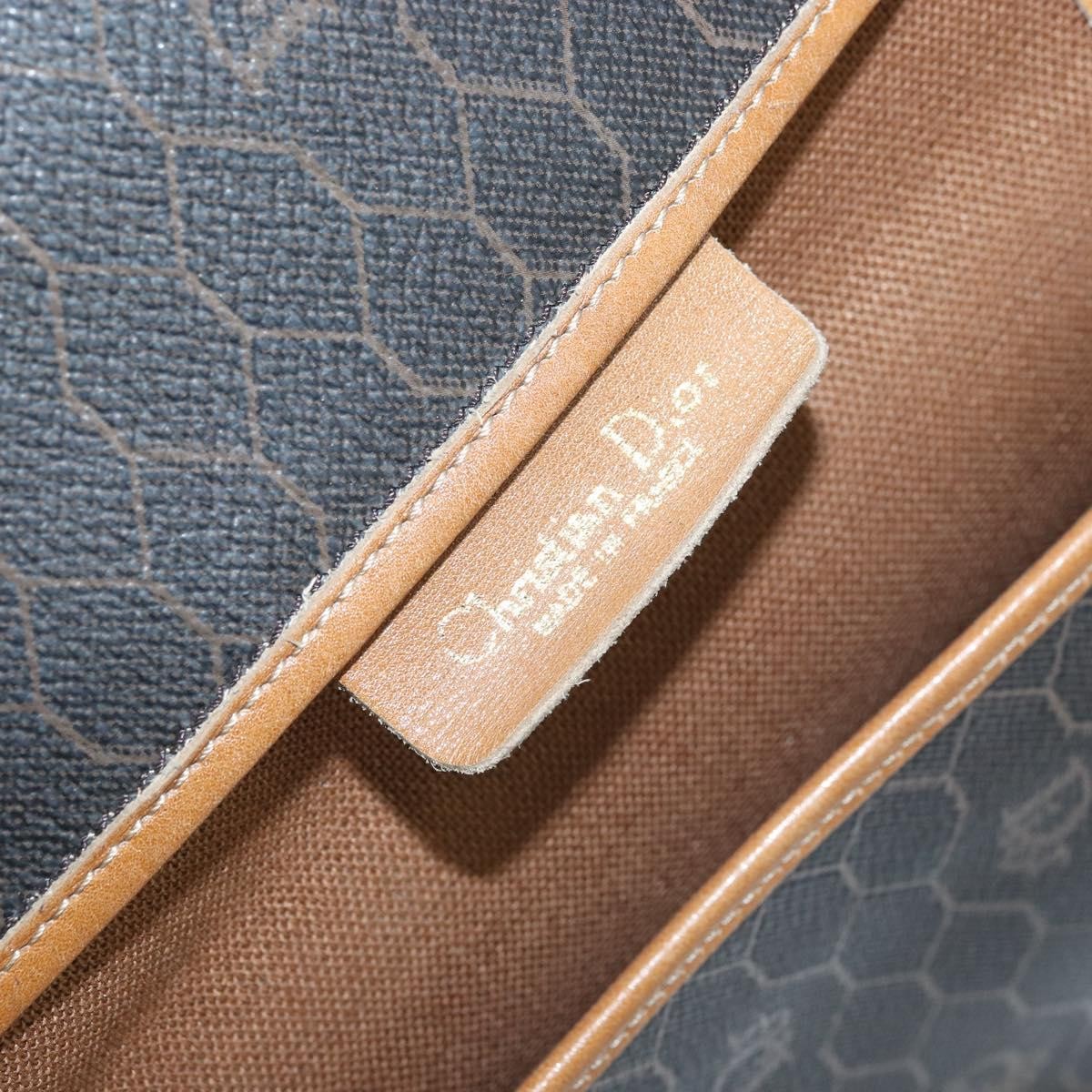 Christian Dior Vintage Honeycomb Flap Canvas And Leather Black Canvas Shoulder Bag Bag (Pre-Owned)