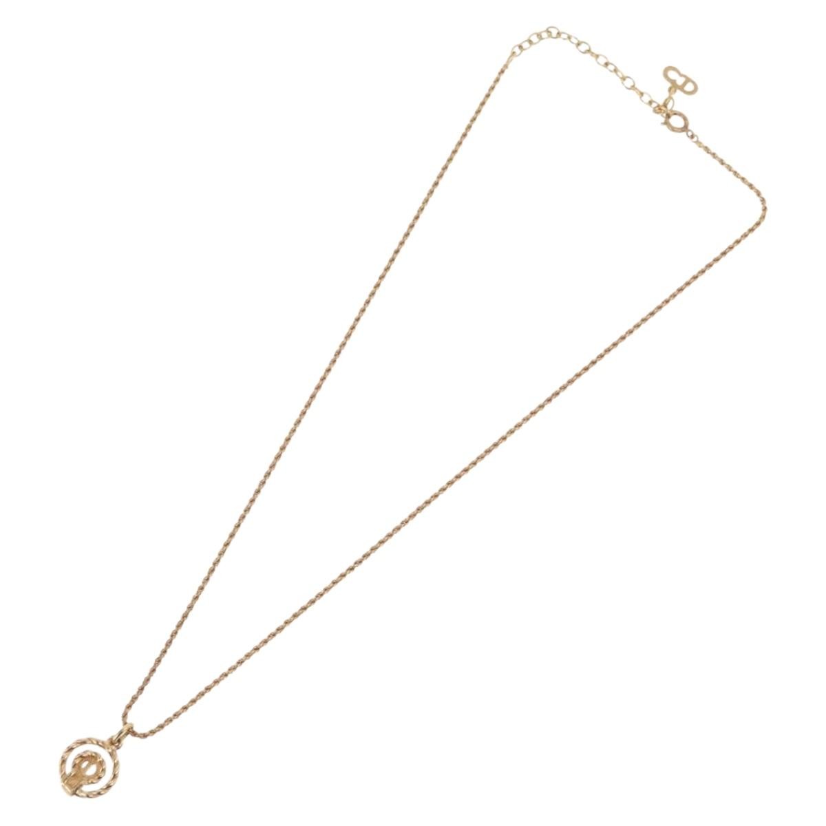 Christian Dior Cd Pendant Gold-Plated Gold Gold_Plated Necklace Jewelry (Pre-Owned)