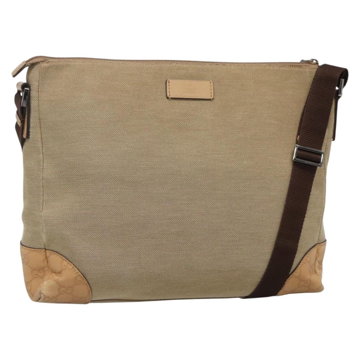 Gucci Original Messenger Gg Canvas Beige Canvas Shoulder Bag Bag (Pre-Owned)