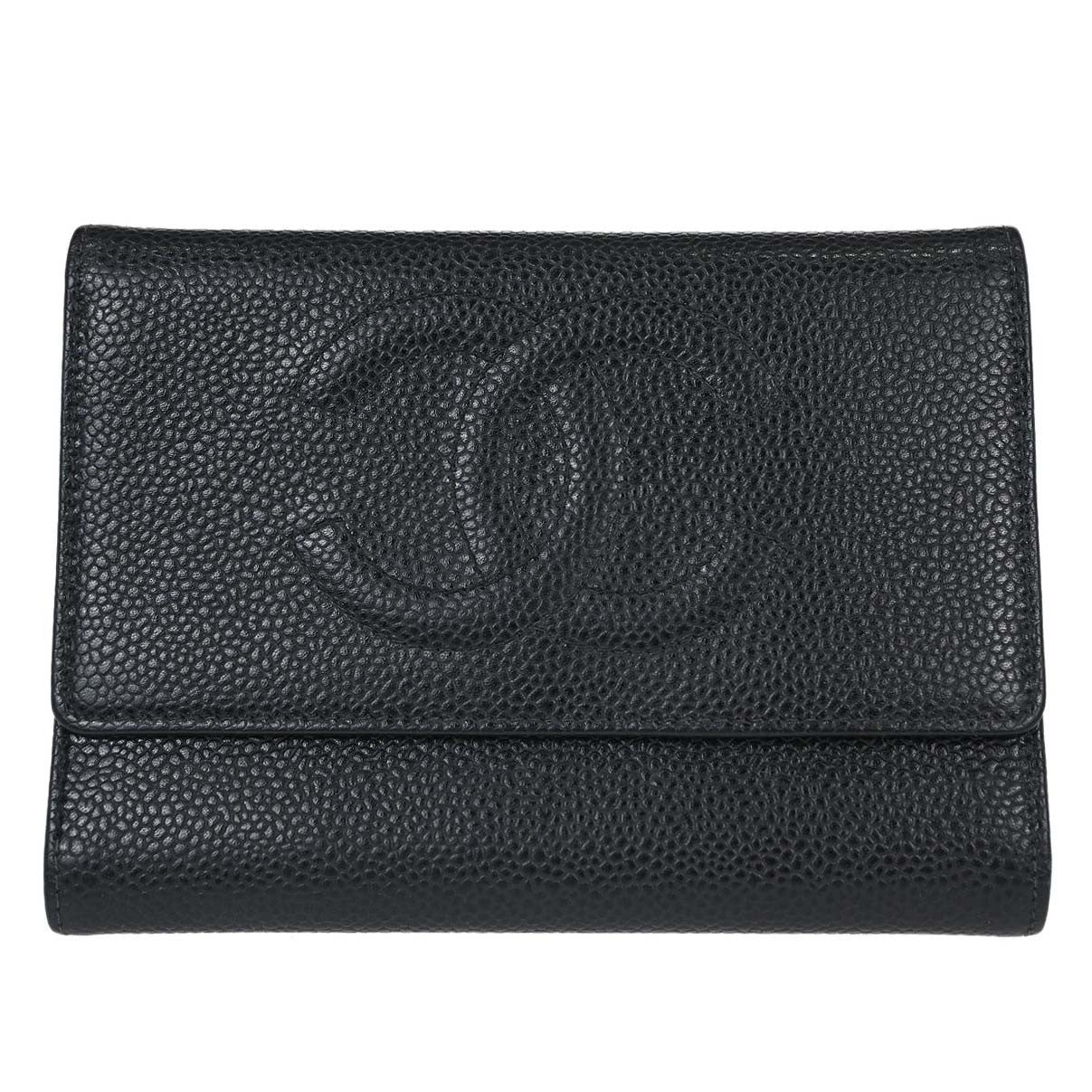 Chanel Timeless Cc French Caviar Black Calfskin Wallets Accessory (Pre-Owned)