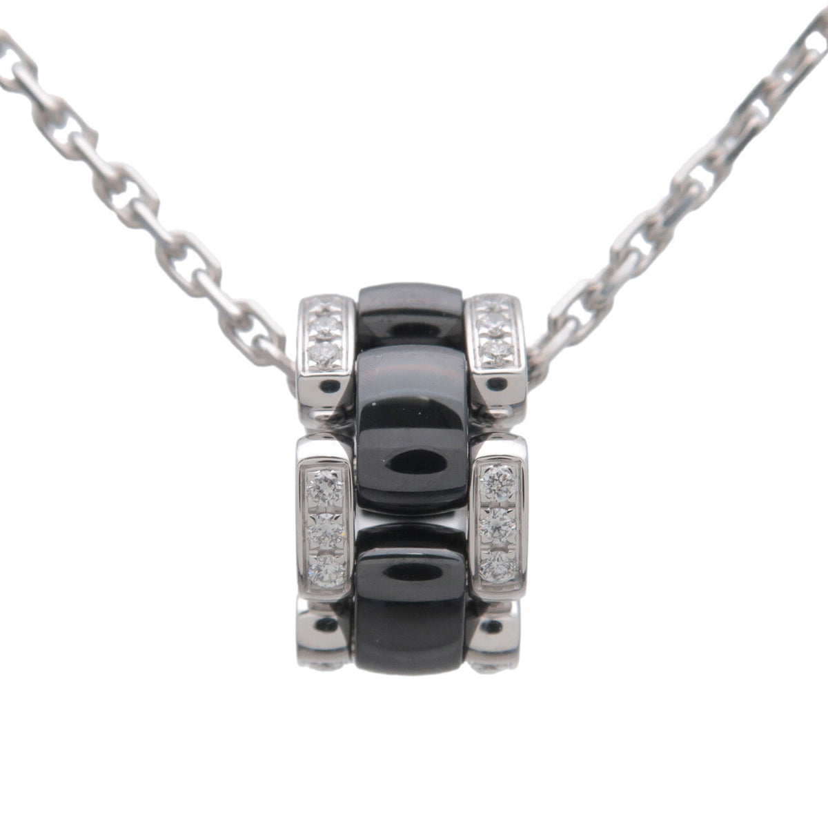 Chanel Ultra Pendant 18K White Gold With Diamonds And Hematite Silver White_Gold Necklace Jewelry (Pre-Owned)