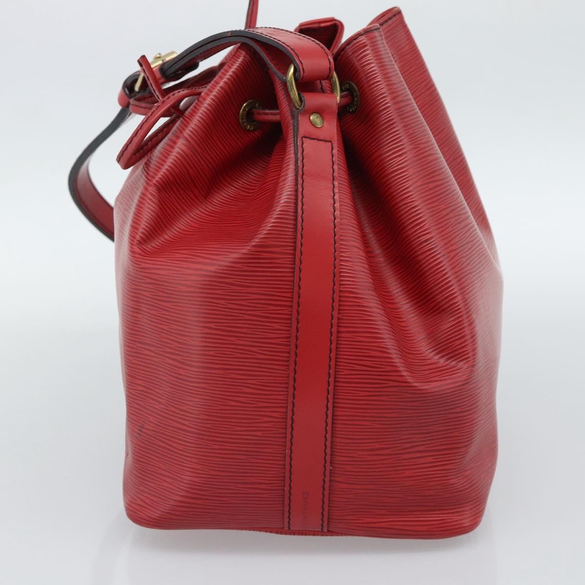 Louis Vuitton Petit Noe Monogram Canvas Red Leather Shoulder Bag Bag (Pre-Owned)