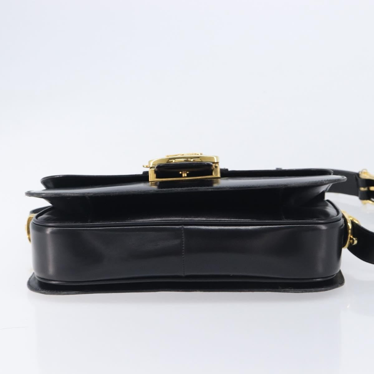 Celine Horse Carriage Leather Black Leather Shoulder Bag Bag (Pre-Owned)