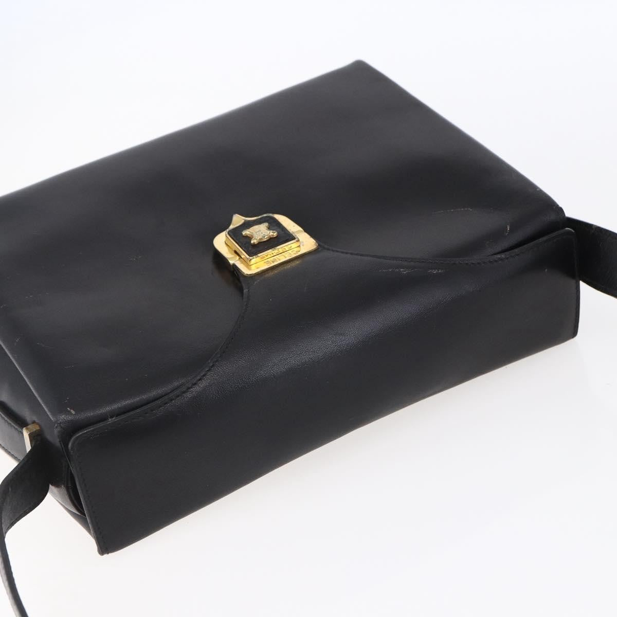 Celine Vintage Leather Black Leather Shoulder Bag Bag (Pre-Owned)
