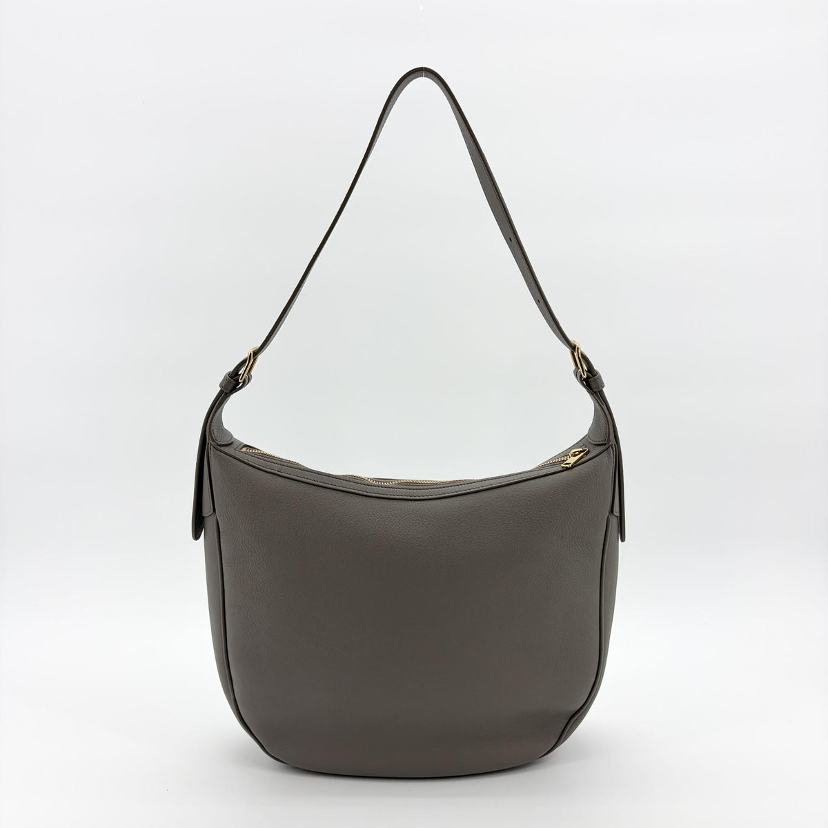 Celine Heloise Triomphe Embossed Leather Gray Leather Shoulder Bag Bag (Pre-Owned)