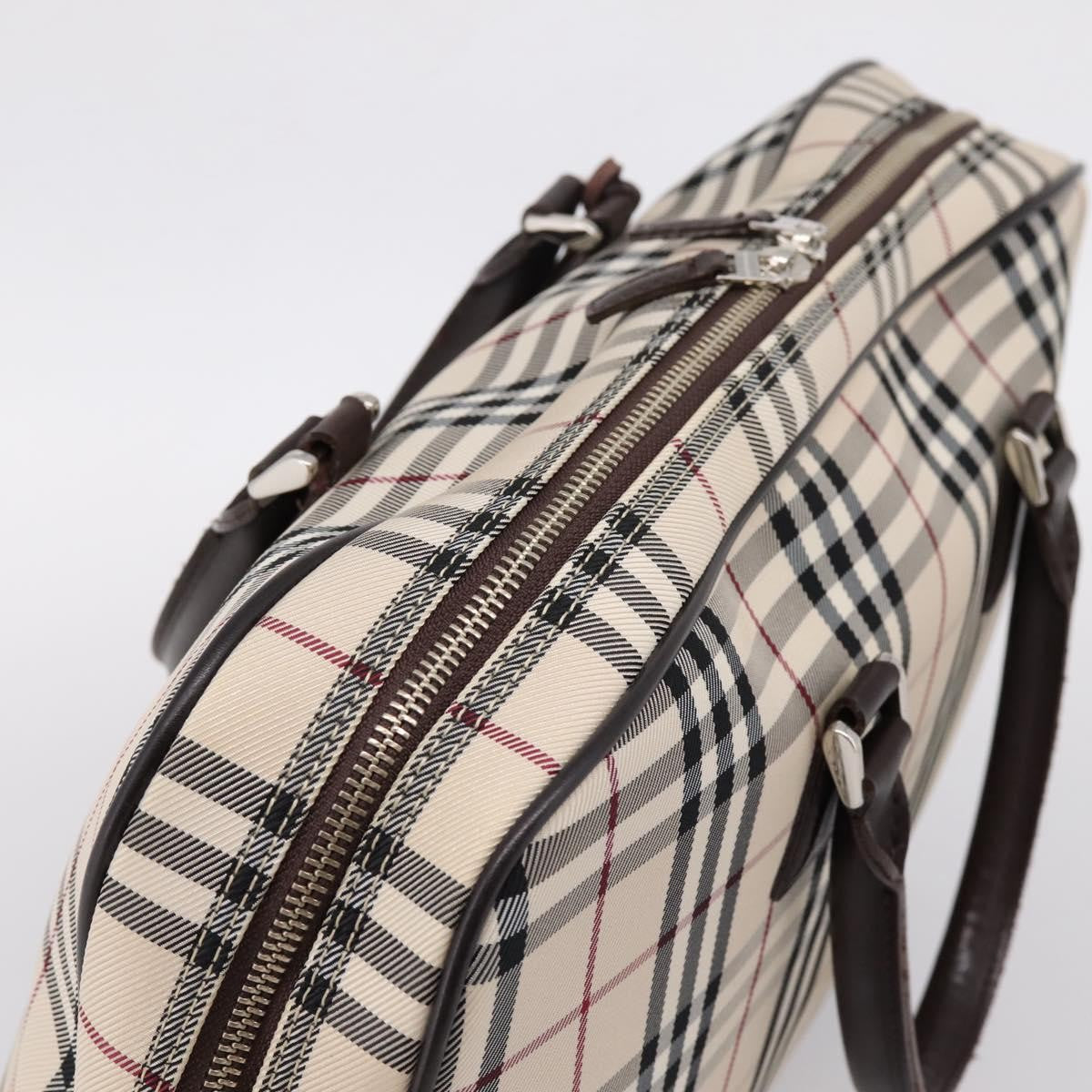 Burberry Boston Nova Check Canvas Beige Nylon Handbag (Pre-Owned)