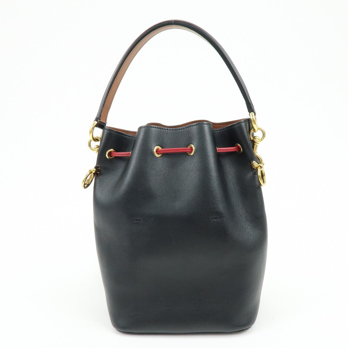 Fendi Mon Tresor Bucket Perforated Leather Black Leather Handbag (Pre-Owned)