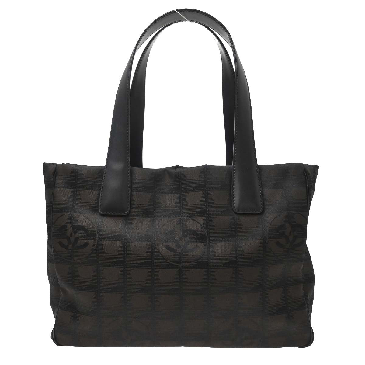 Chanel Travel Line Nylon Brown Nylon Tote Bag Bag (Pre-Owned)