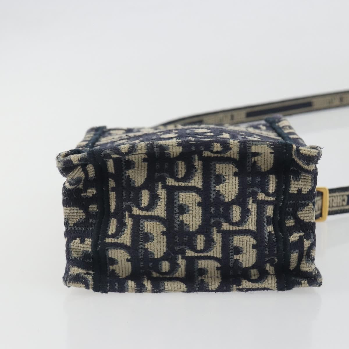 Christian Dior Book Tote Phone Oblique Canvas Navy Canvas Tote Bag Bag (Pre-Owned)