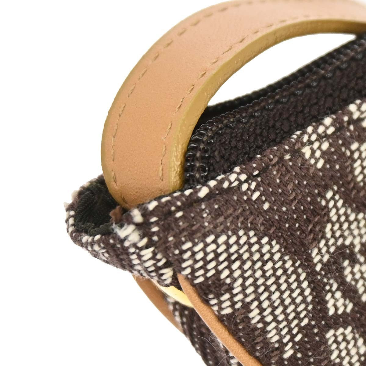 Christian Dior Vintage Saddle Zip Coin Purse Diorissimo Canvas Brown Canvas Clutche & Pouche Bag (Pre-Owned)