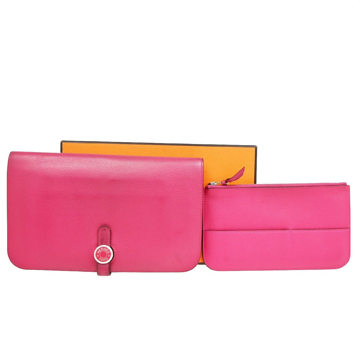 Hermes Dogon Duo Combined Leather Pink Leather Wallets Accessory (Pre-Owned)