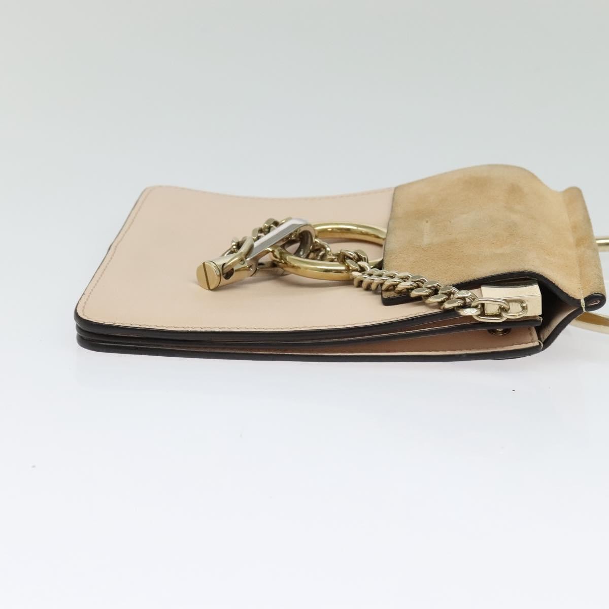 Chloe Faye Leather And Suede Beige Leather Shoulder Bag Bag (Pre-Owned)