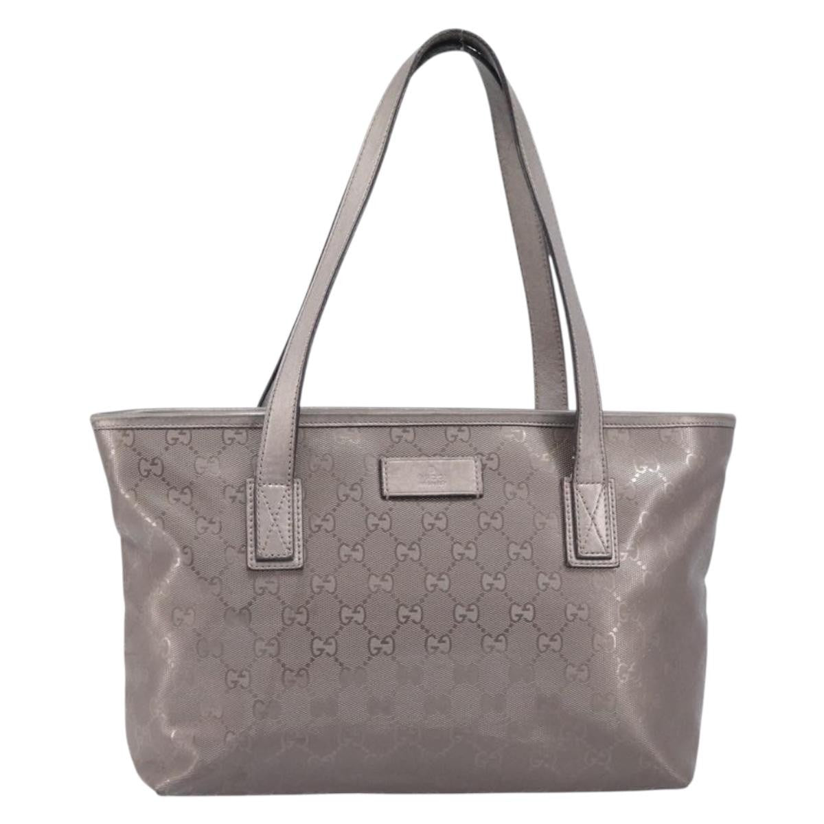 Gucci Tote Gg Imprime Silver Canvas Tote Bag Bag (Pre-Owned)