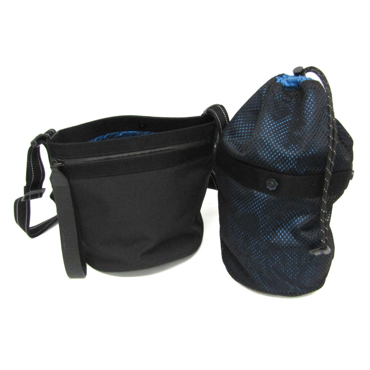 Bottega Veneta Paper Touch Bucket Nylon With Mesh Black Nylon Shoulder Bag Bag (Pre-Owned)