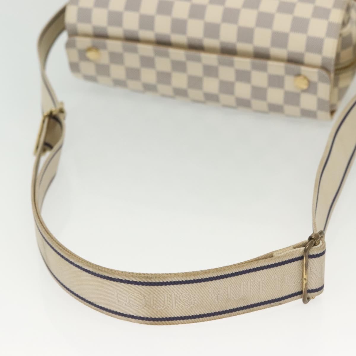 Louis Vuitton Naviglio Damier Ebene White Canvas Shoulder Bag Bag (Pre-Owned)