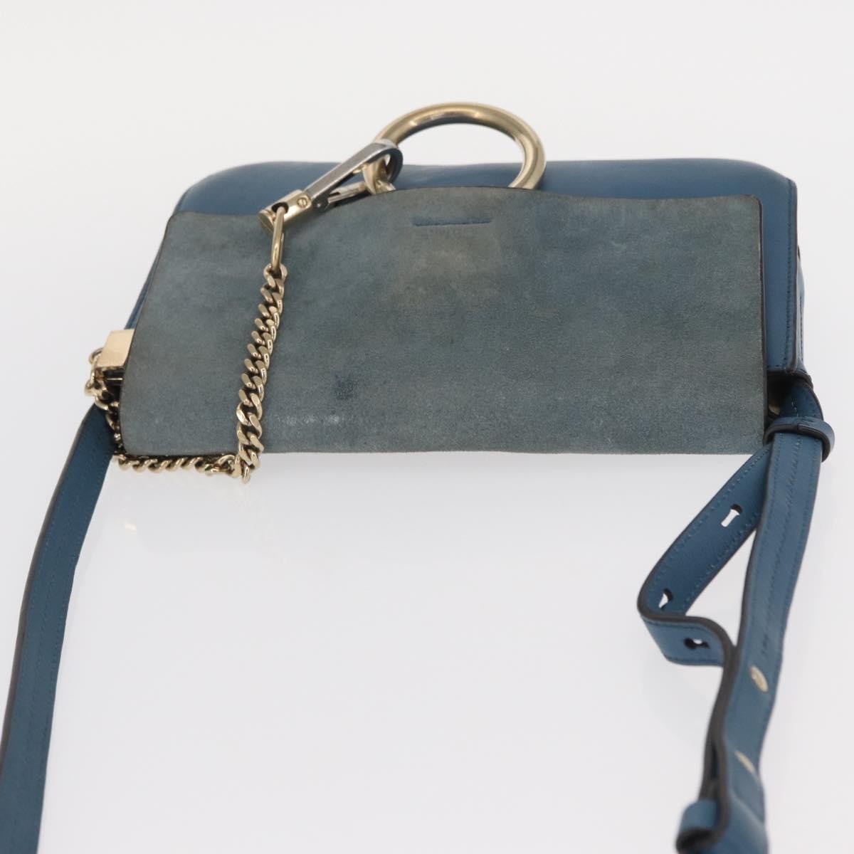 Chloe Faye Leather And Suede Blue Suede Shoulder Bag Bag (Pre-Owned)