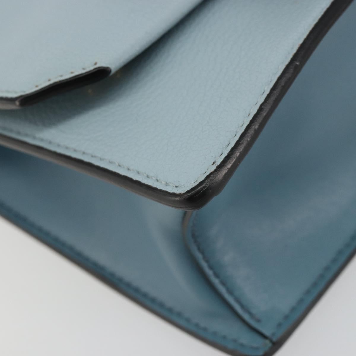 Miu Miu Madras Crystal Buckle Leather Blue Leather Shoulder Bag Bag (Pre-Owned)
