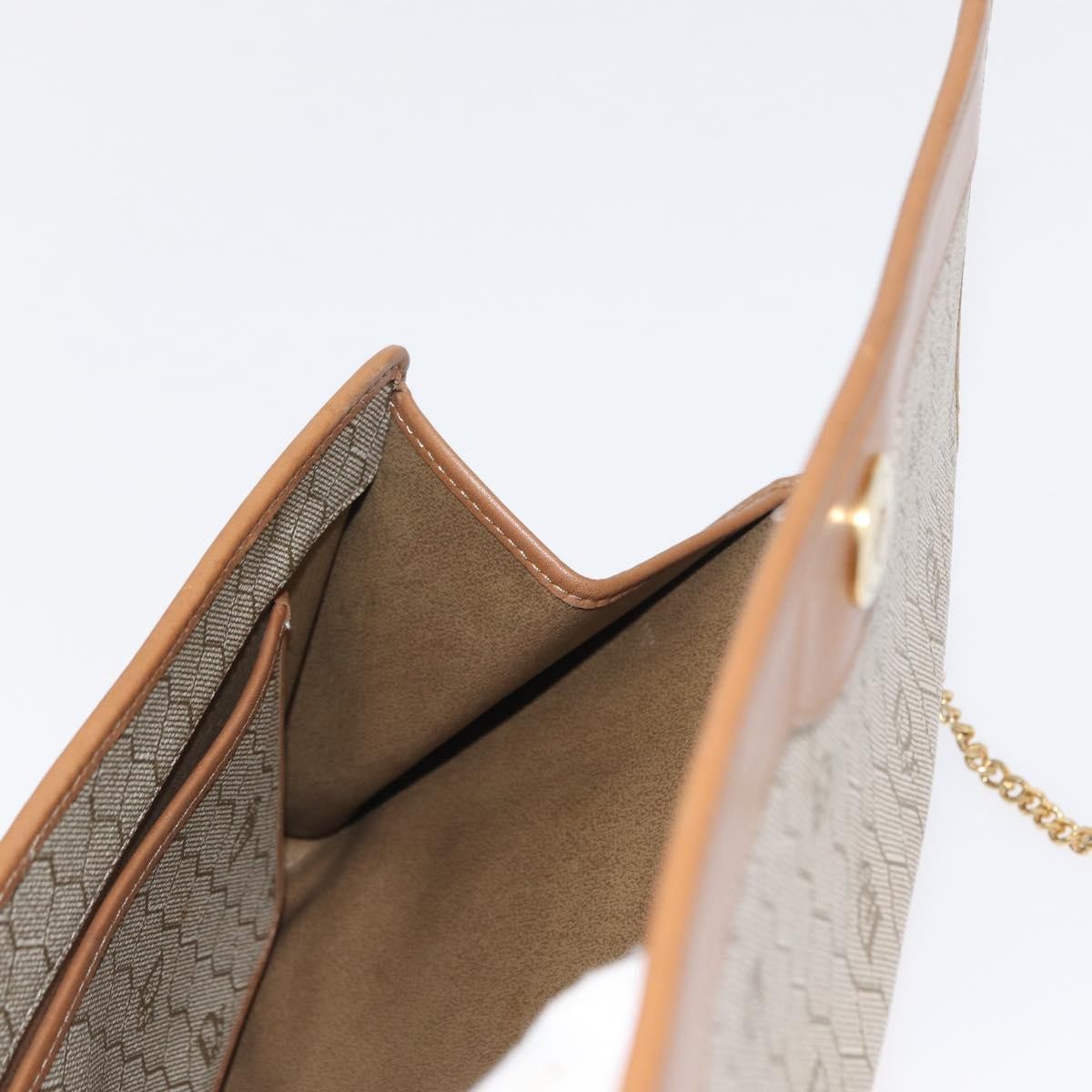 Christian Dior Vintage Honeycomb Chain Canvas Beige Canvas Shoulder Bag Bag (Pre-Owned)