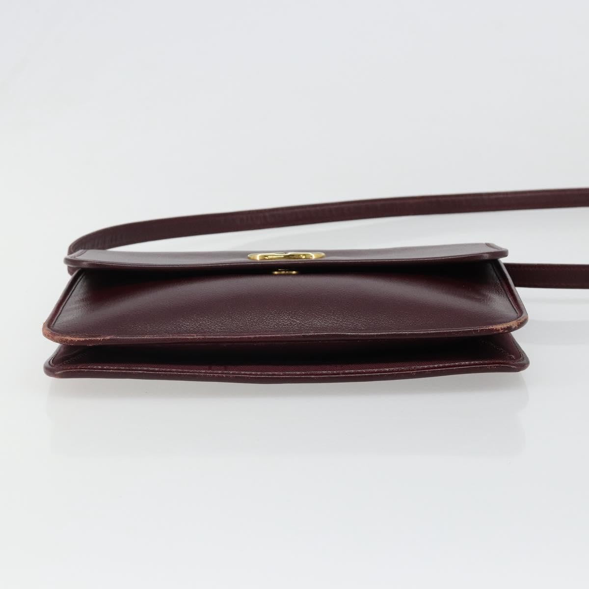 Christian Dior Shoulder Leather Burgundy Leather Shoulder Bag Bag (Pre-Owned)