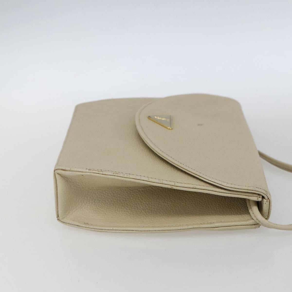 Saint Laurent Vintage Leather Ecru Leather Shoulder Bag Bag (Pre-Owned)