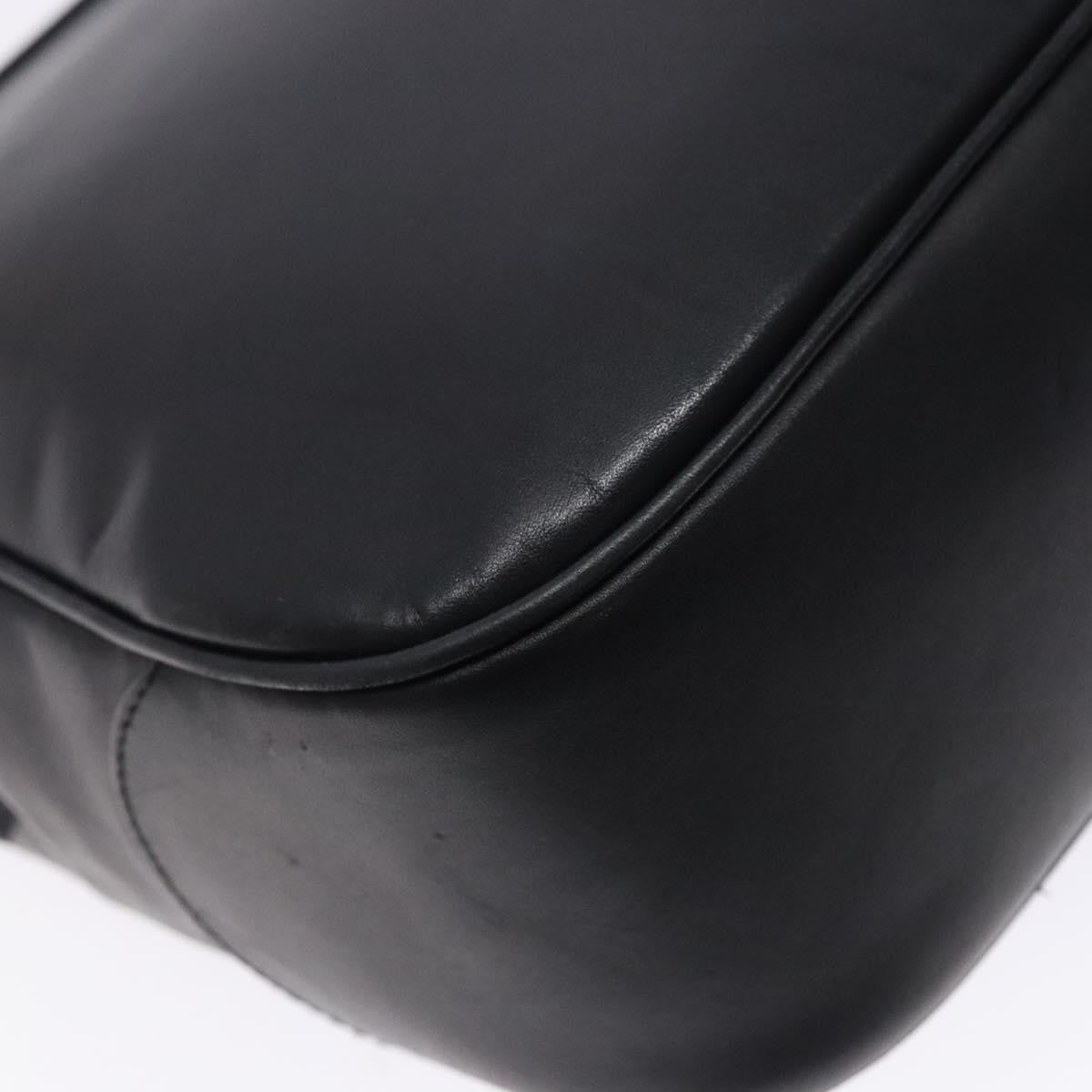 Salvatore Ferragamo Gancini Leather Black Leather Shoulder Bag Bag (Pre-Owned)