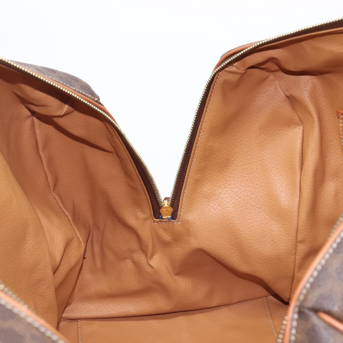 Celine Boston Triomphe Coated Canvas Brown Canvas Handbag (Pre-Owned)