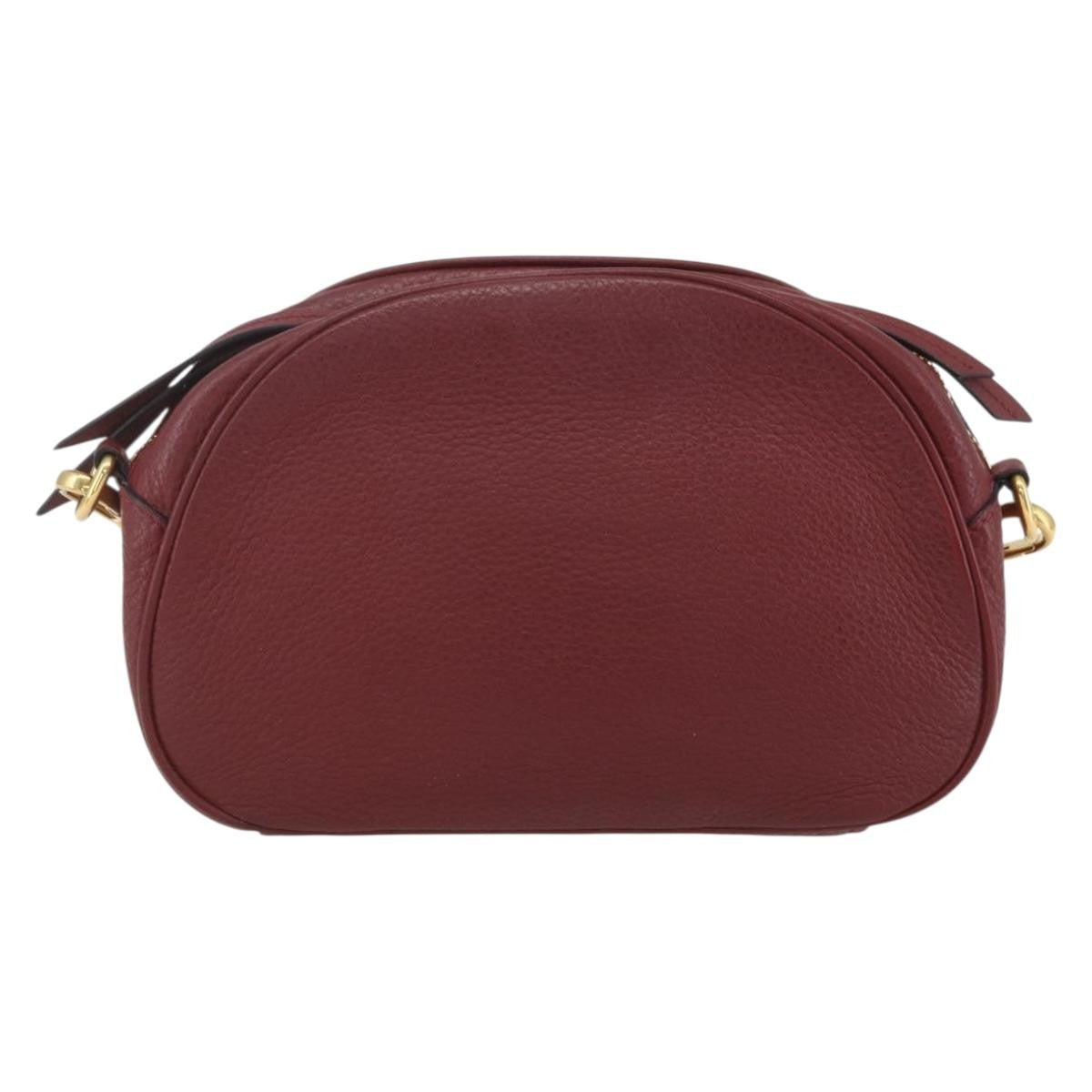Prada Dual Strap Vitello Daino Burgundy Leather Shoulder Bag Bag (Pre-Owned)