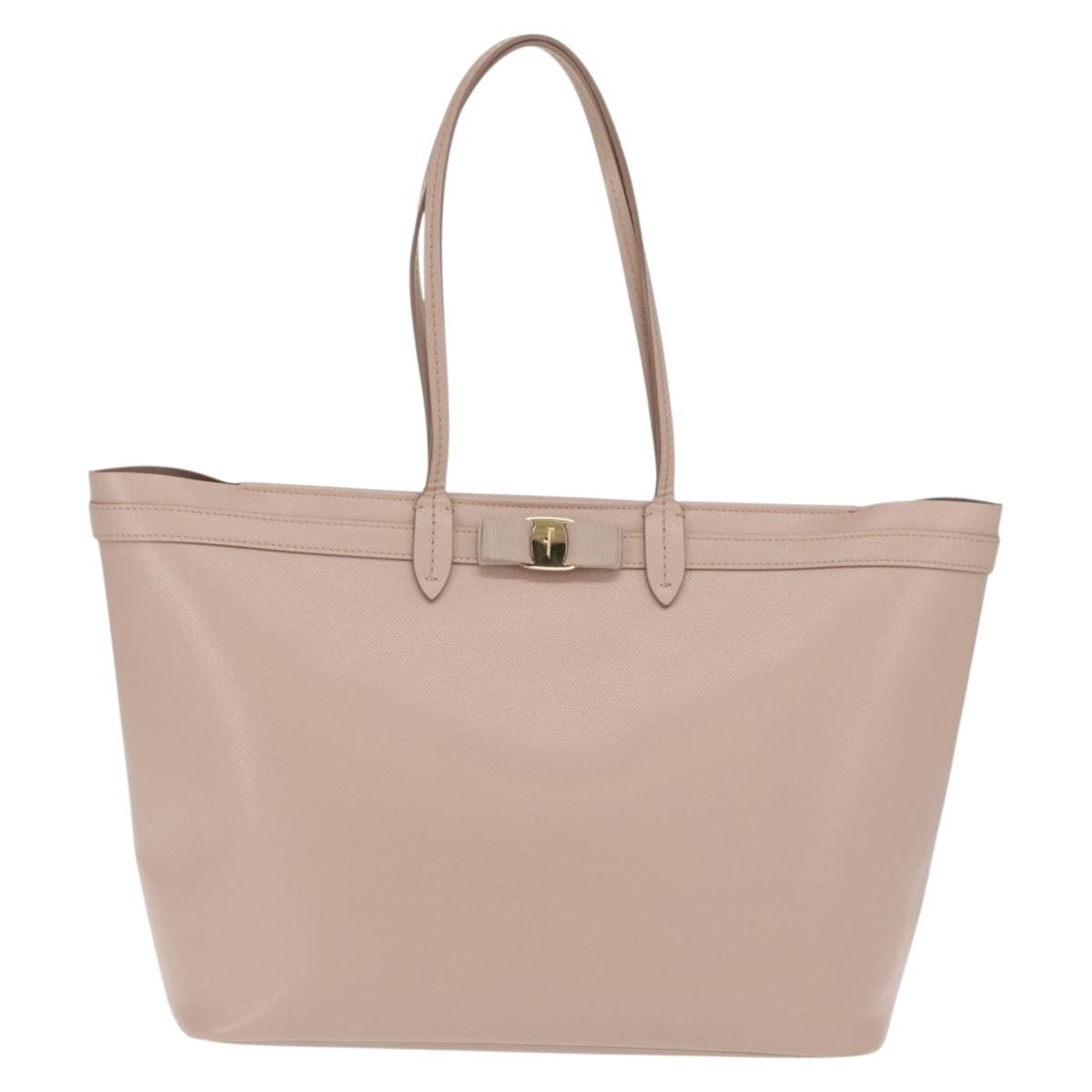 Salvatore Ferragamo Vala Tote Leather Pink Leather Tote Bag Bag (Pre-Owned)