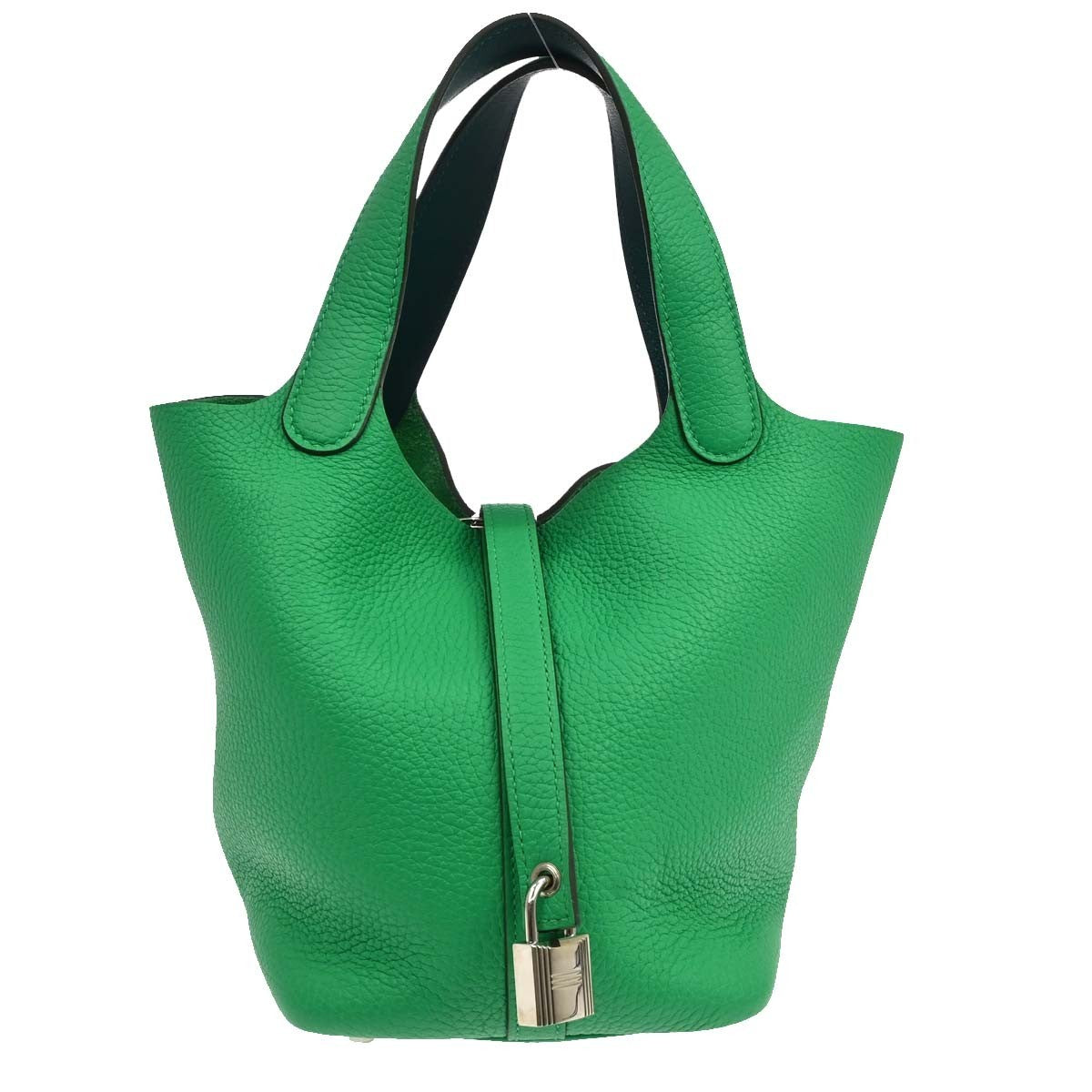 Hermes Picotin Lock Clemence Green Leather Handbag (Pre-Owned)