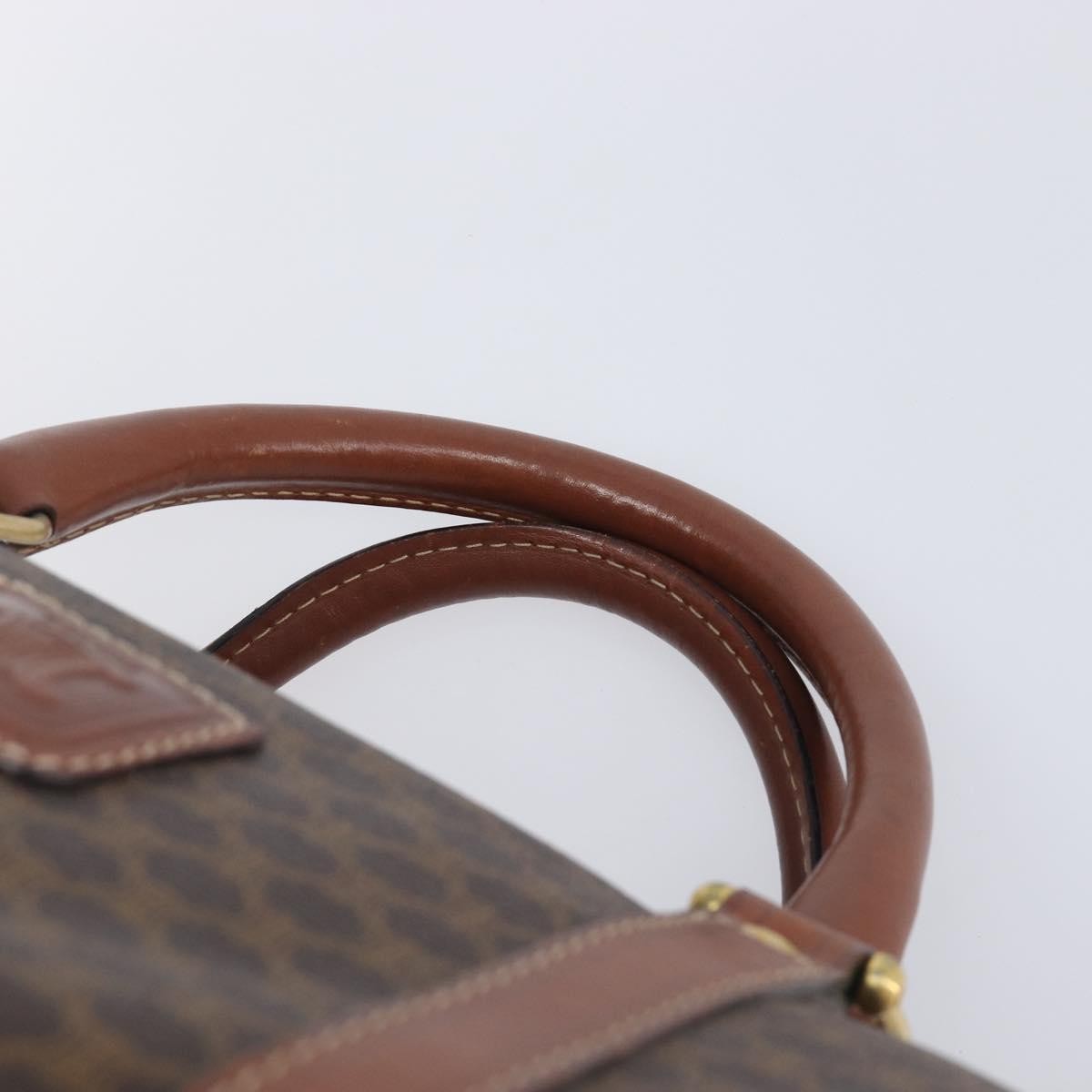 Celine Vintage Duffle Macadam Coated Canvas Brown Canvas Handbag (Pre-Owned)