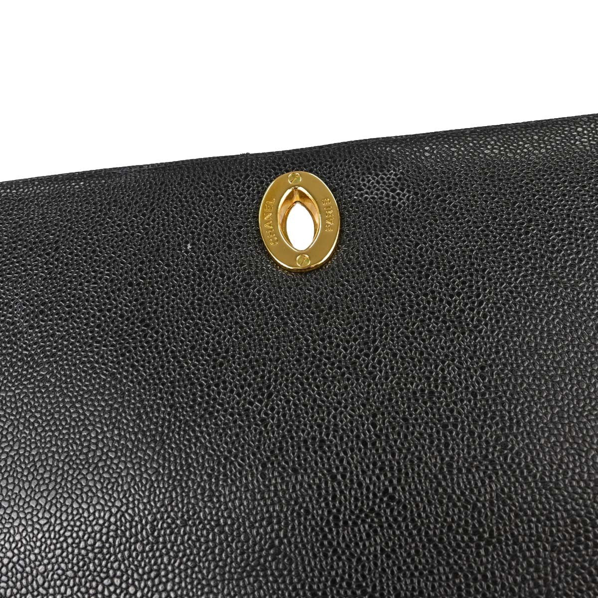 Chanel Vintage Top Handle Vertical Quilt Caviar Black Calfskin Handbag (Pre-Owned)