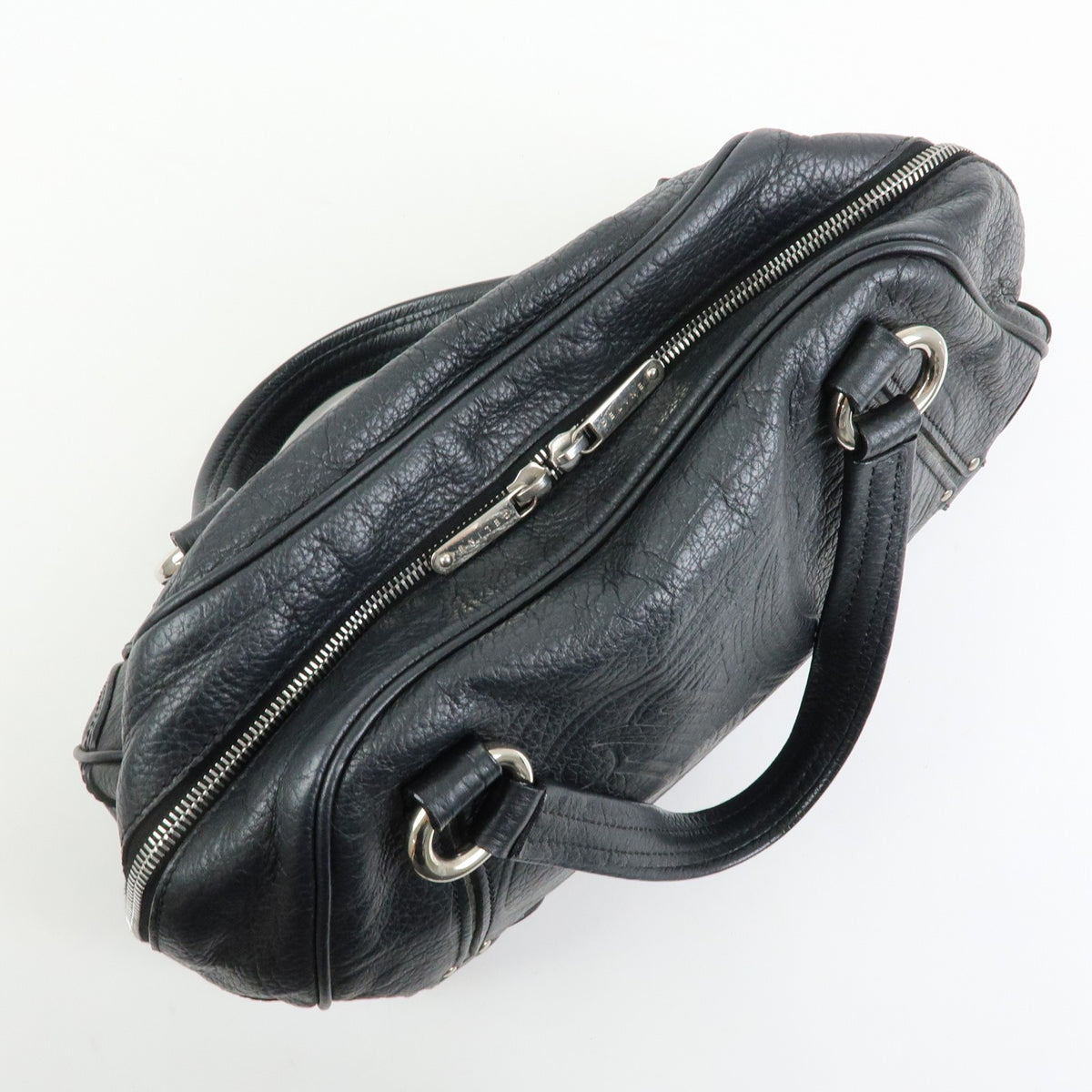 Celine Macadam Leather Black Leather Tote Bag Bag (Pre-Owned)